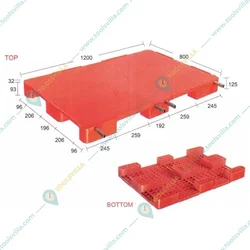 Supreme 1200x800x125 mm 9 Legs Moulded Plastic Pallet, Plain Top